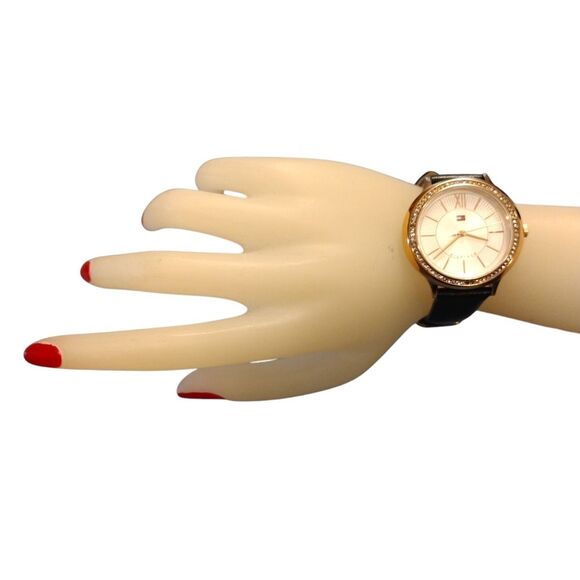 Tommy Hilfiger Rose Gold Bezel Watch 1781853 Leather Band 2016 NEW BATTERY NIB - Picture 4 of 16